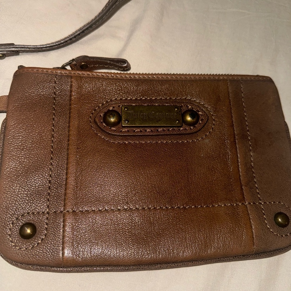 Juicy Couture Tan Leather Wristlet
